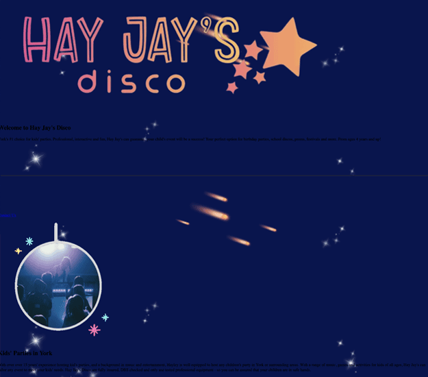 The old Hay Jay's Disco website