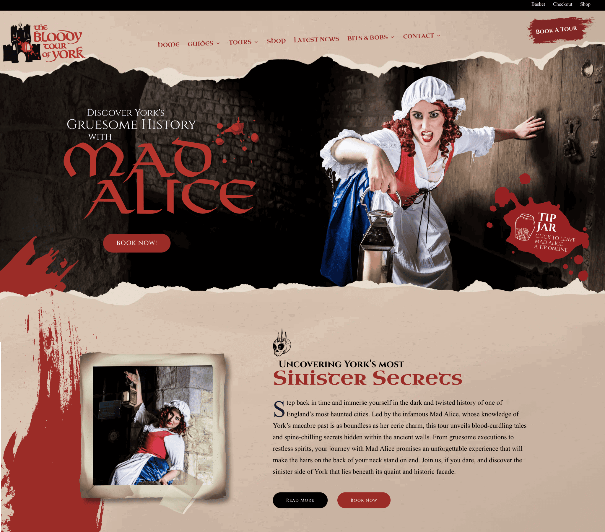 The Bloody Tour of York website