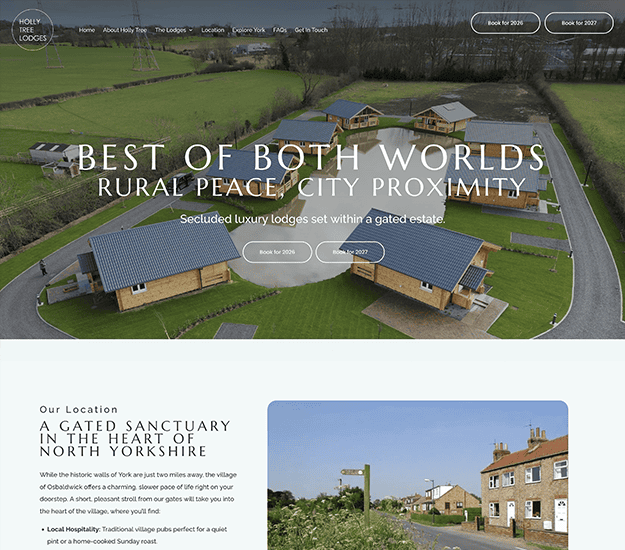 Holly Tree Lodges website