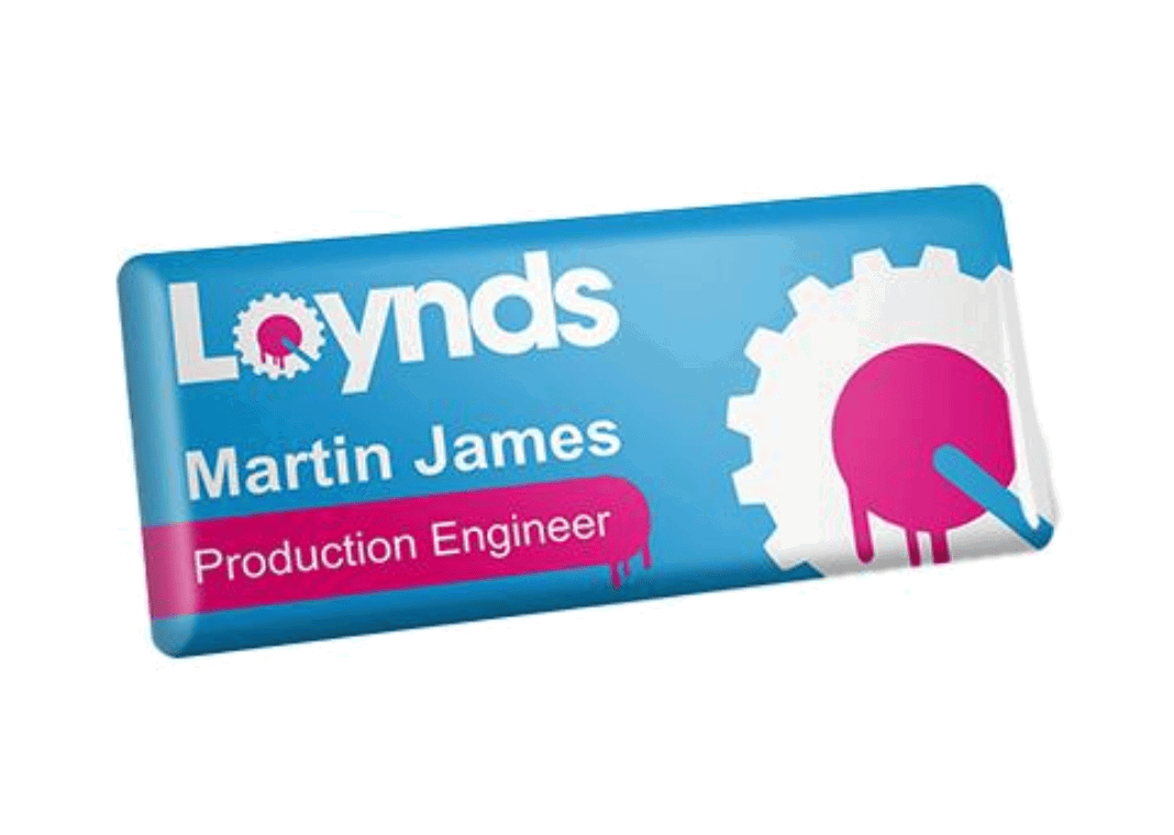 Domed name badge in York