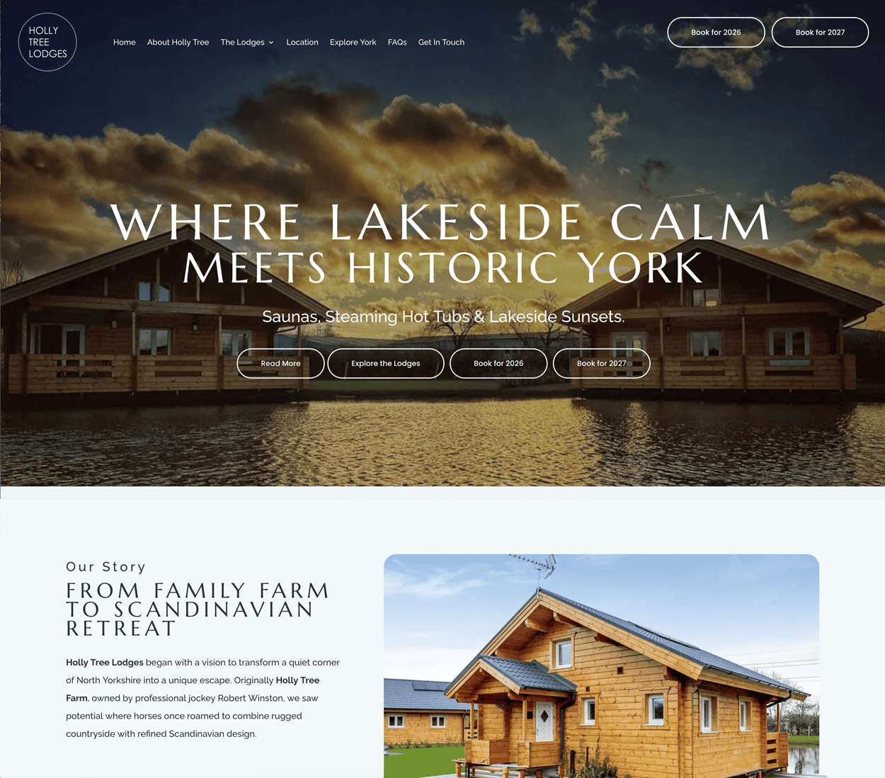 Holly Tree Lodges booking website designed by Nettl of York